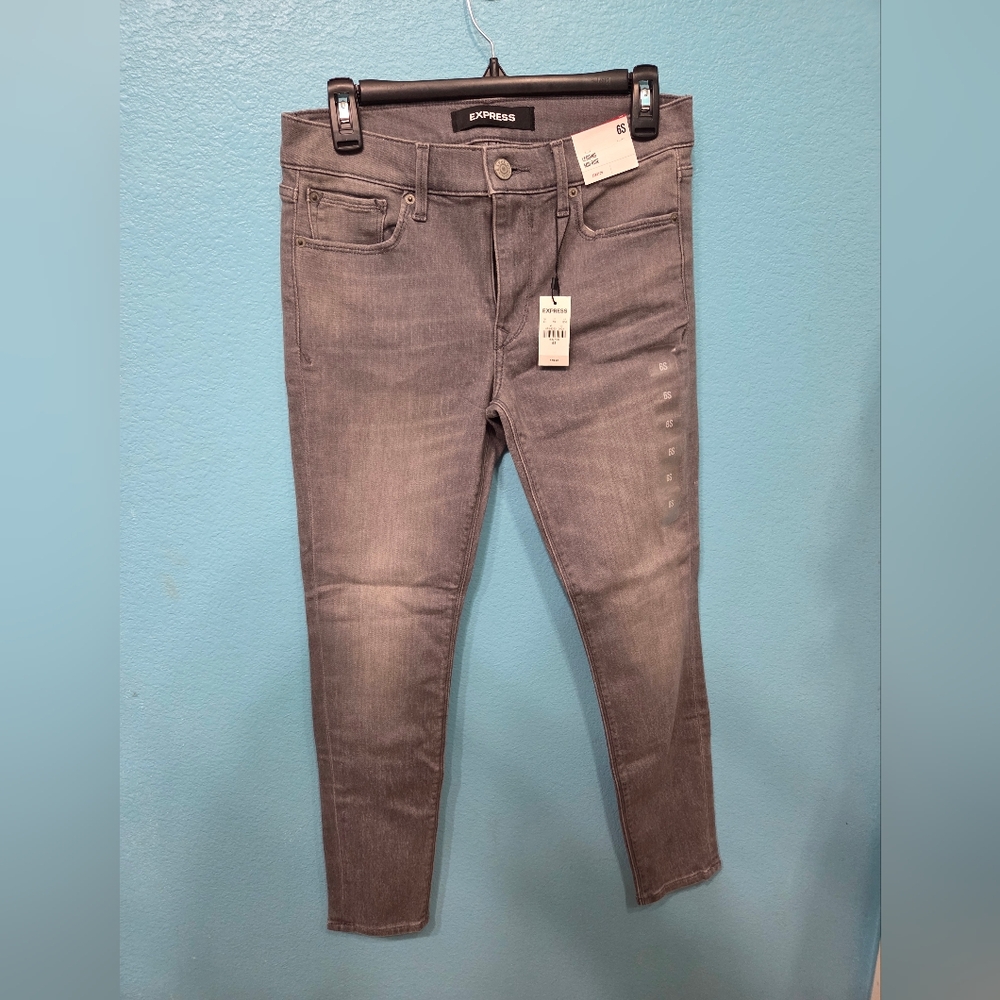 Express Gray Skinny Jeans with Modern Stretch